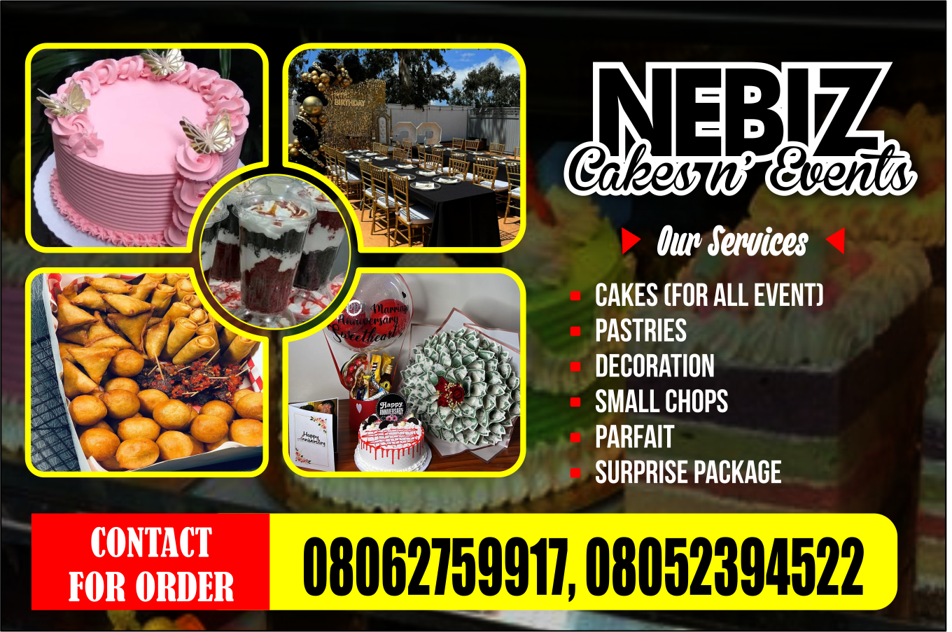 Nebiz Cakes n Events design project